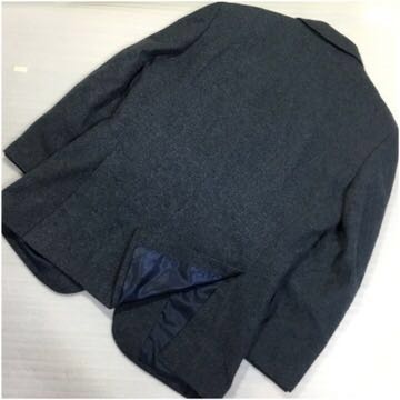 美品 Lastrad Select ネイビー 上品デザイン ふわふわ生地 肌触り良い カシミヤ30％ ツイードジャケット AB4 胸囲94 胴囲84 身長165