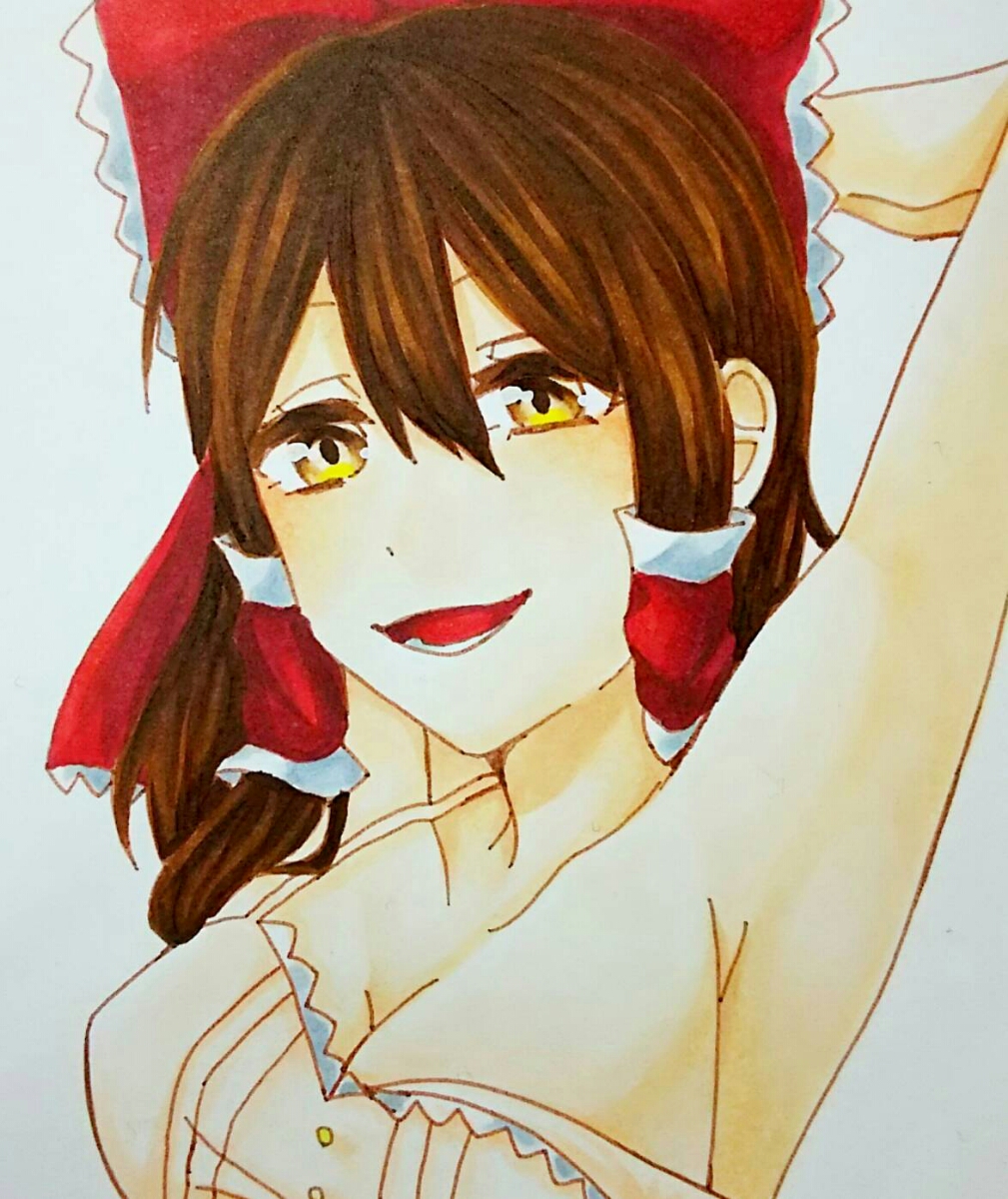 ☆手描きイラスト☆東方project☆博麗霊夢☆A4サイズ☆送料込み
