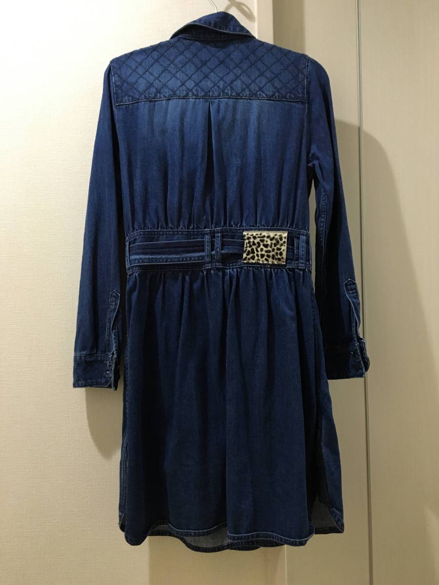 ★グレースコンチネンタル★ラップデニムワンピース36ブルー