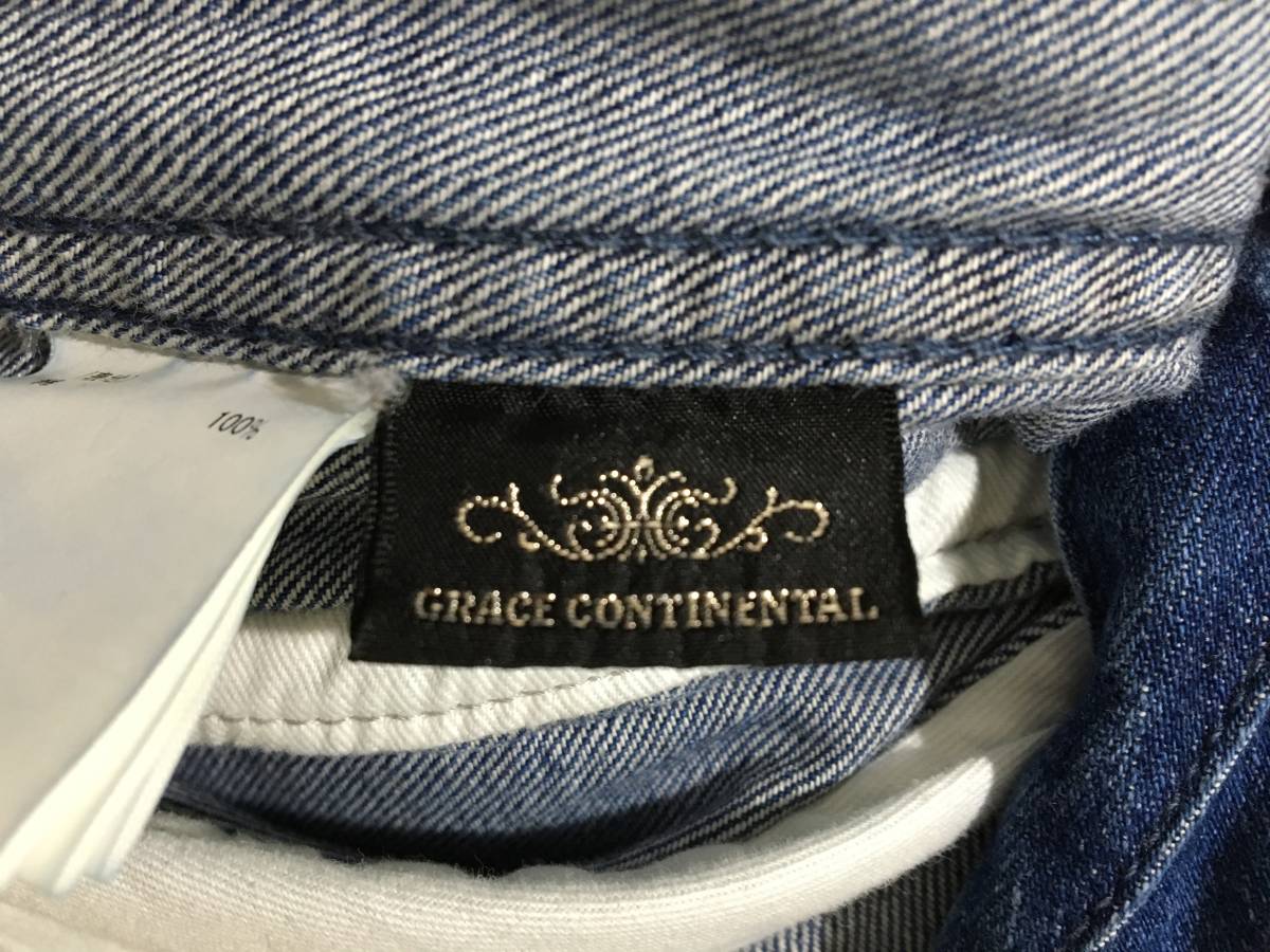 ★グレースコンチネンタル★ラップデニムワンピース36ブルー