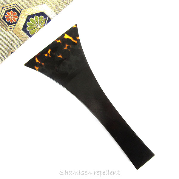 三味線 撥 べっ甲 バチ 鼈甲 ケース付き 開き8.7cm 和楽器 弦楽器 稽古