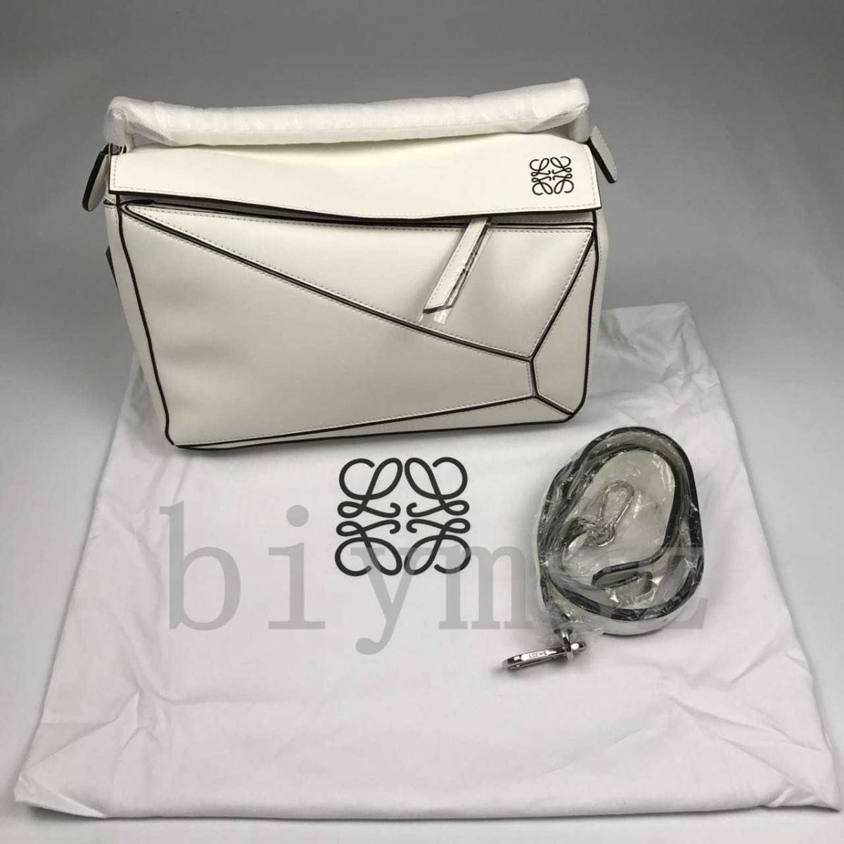 未使用　LOEWE ロエベ レディース　ハンドバッグ Puzzle パズル ホワイト色