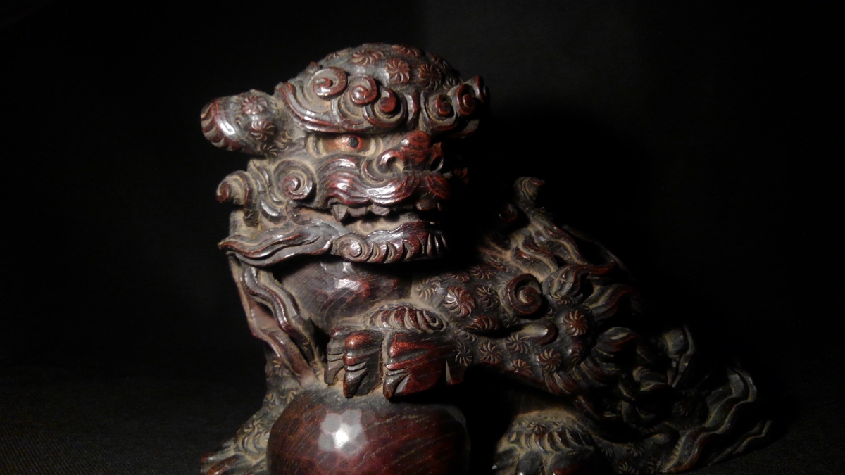 木鼻 獅子 狛犬 越後古材 木彫 | 獅子の木鼻 唐獅子 井上木