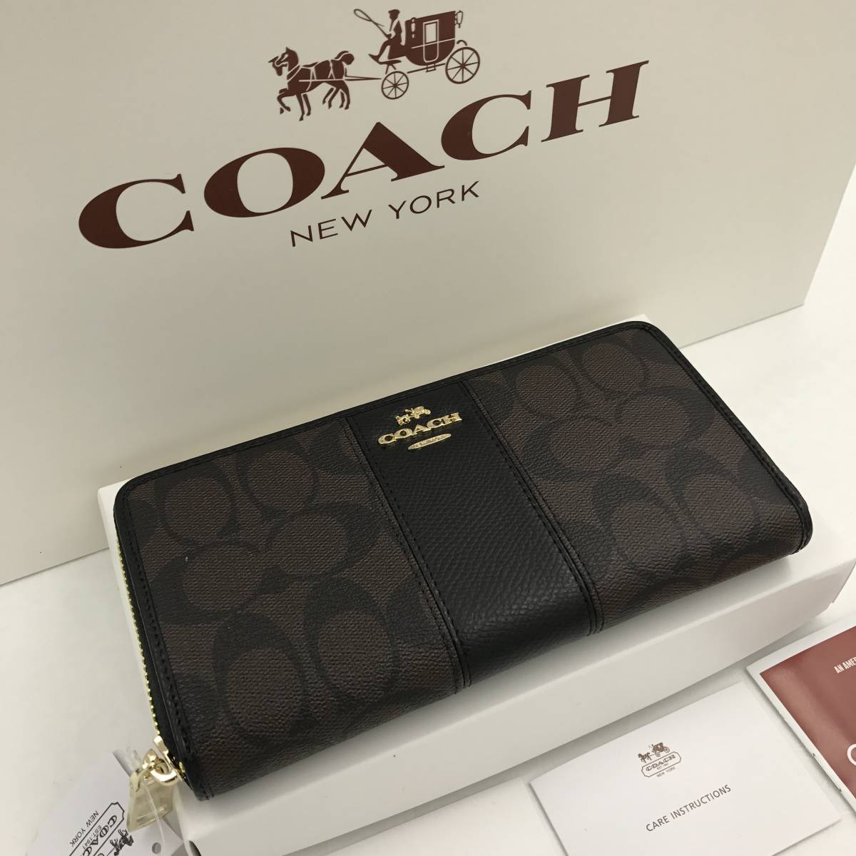 人気定番，SALE COACH コーチ 長財布 正規品 品 52859 濃いブラウン／ブラック(女性用財布)｜売買されたオークション情報、yahooの商品情報をアーカイブ公開 - オークファン 服飾小物