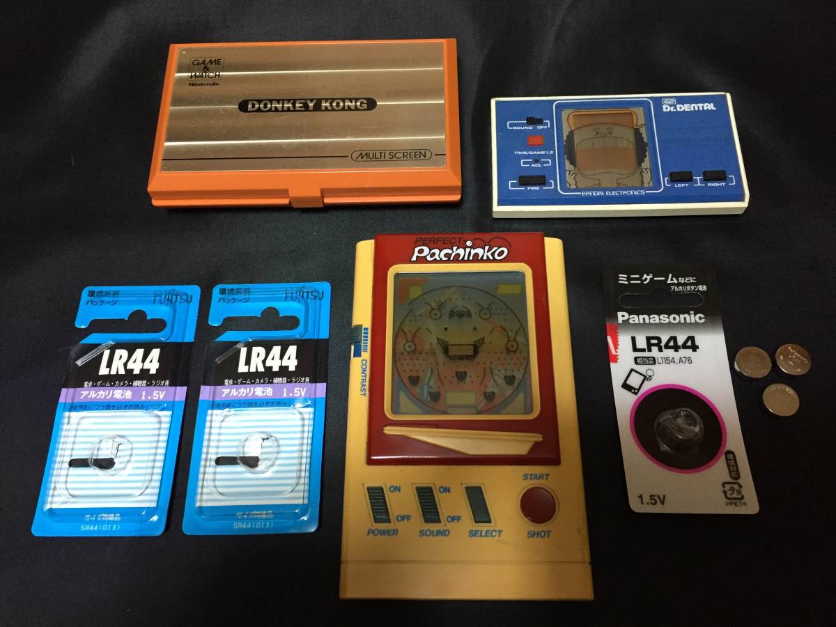 【「1オーナー 」当時物！ゲームウオッチ 3点セット 動作確認済 ドクターデンタル パーフェクトパチンコ ドンキーコング 中古//任天堂】