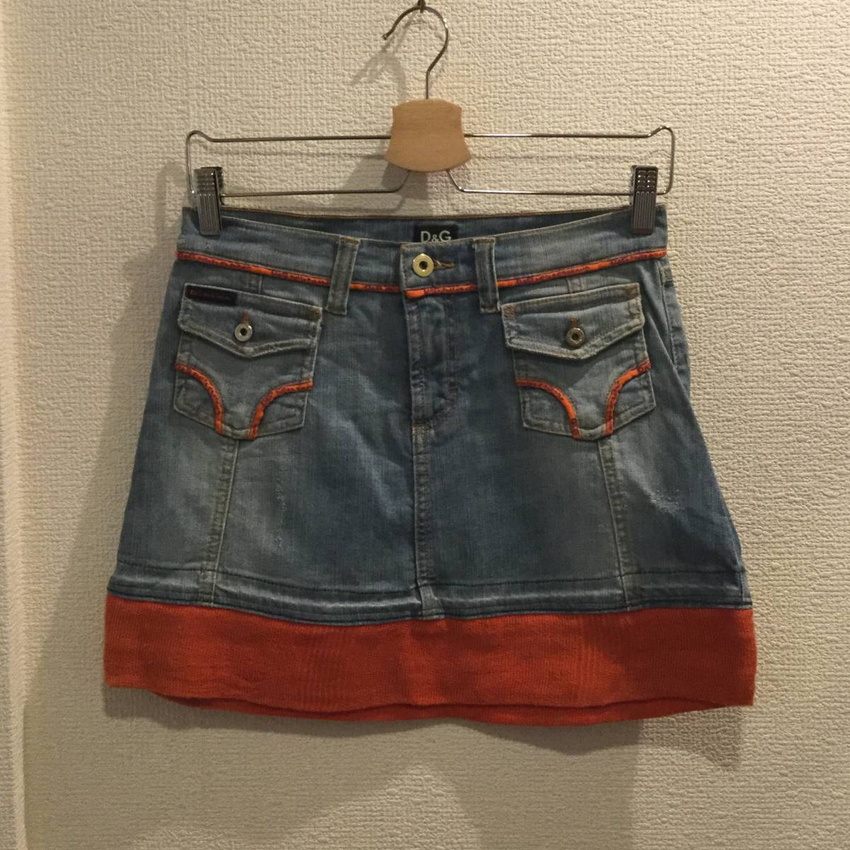 D&G/ドルチェ&ガッバーナ 切替デザインデニムスカート38/バイカラー 