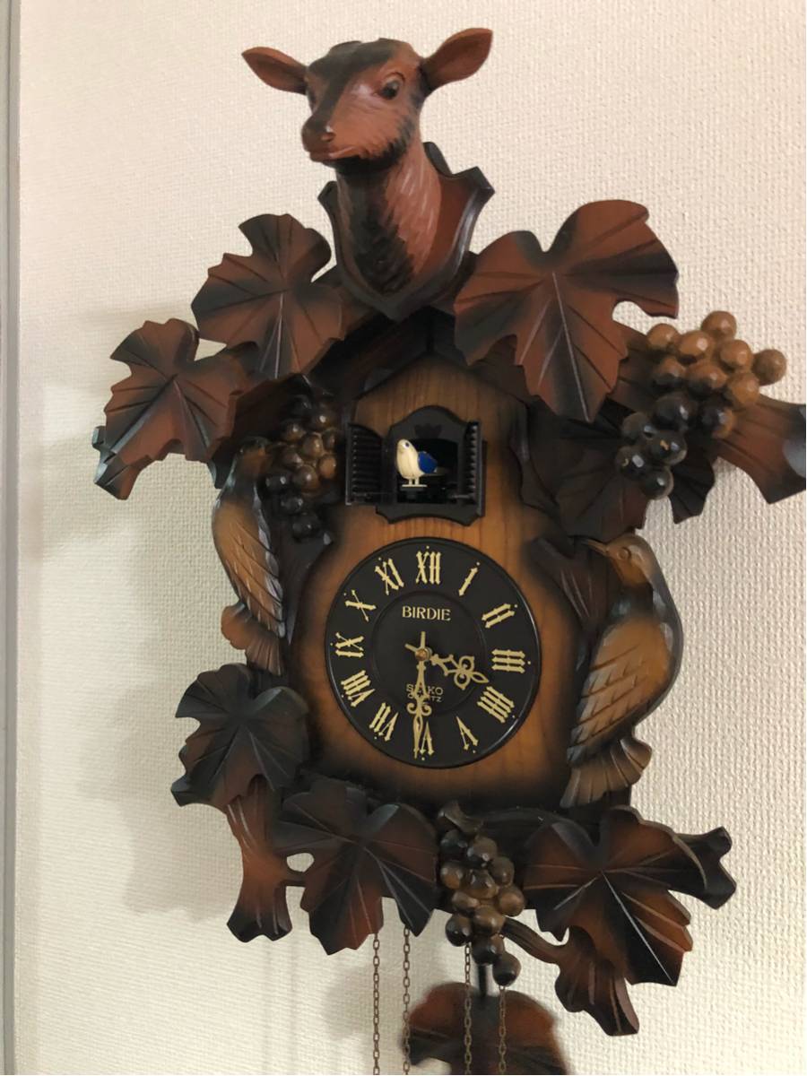 美品】SEIKO 鳩時計 掛け時計/からくり/カッコー/鹿/レトロ