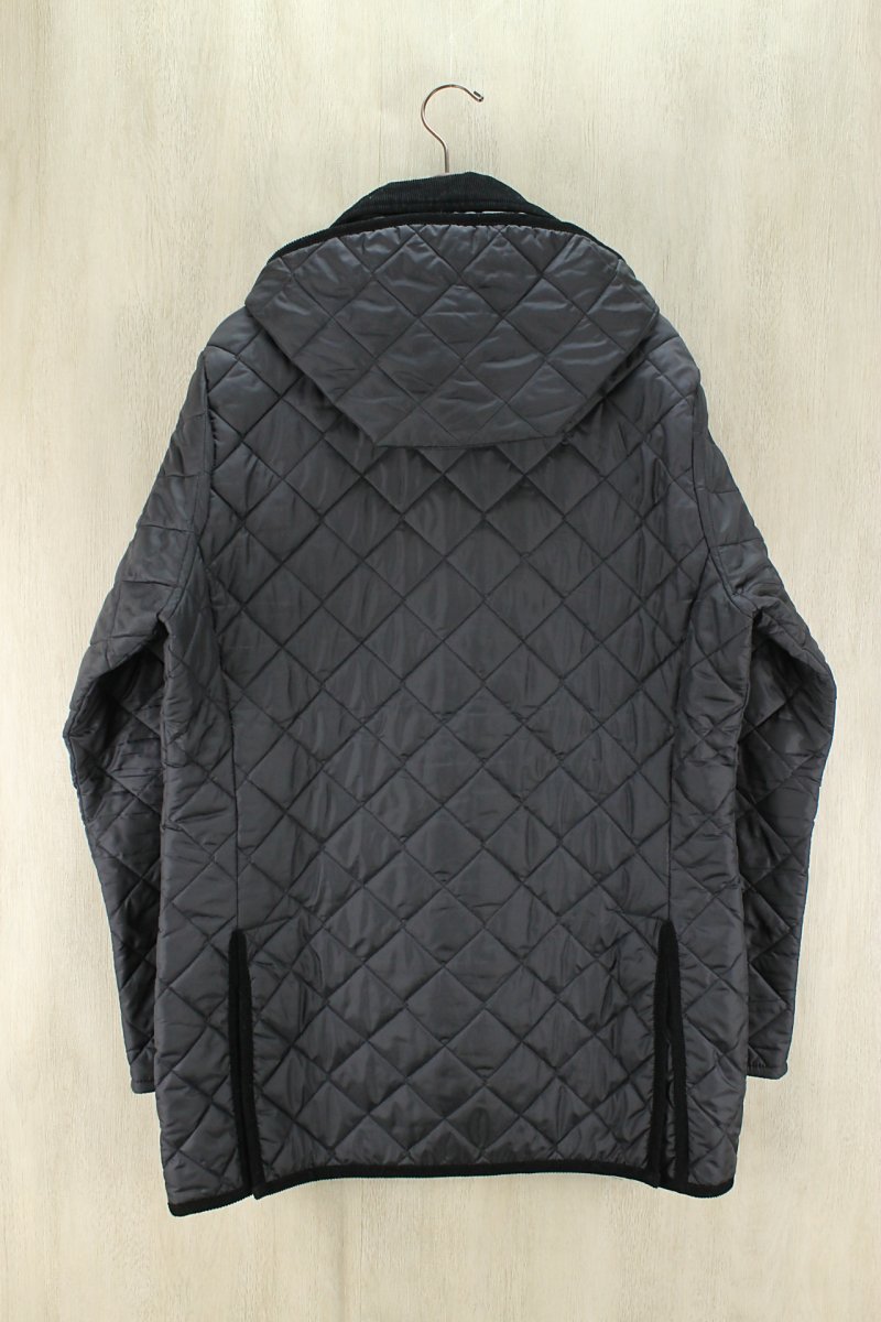 LAVENHAM◆美品/15AW/DENSTON/フード付キルティングジャケット/42/ポリエステル/BLK/中古