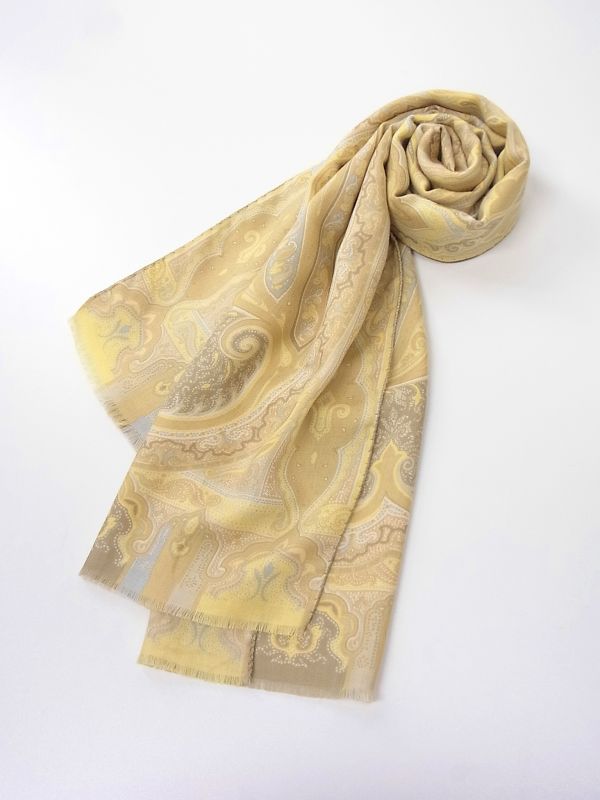 R1698美品イタリア製◎エトロ⁄ETRO*シルクウール*ペイズリー柄*ロング