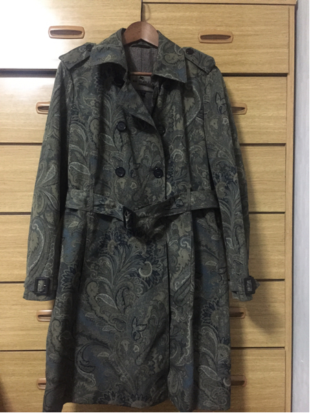 ETRO エトロ ペイズリー柄 トレンチコート 中綿コート 44 ETRO エトロ ペイズリー 総柄 トレンチコート 44 エトロ ペイズリー