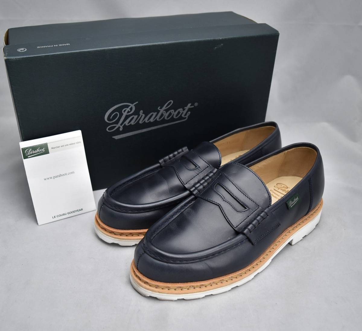 正規品，爆買い パラブーツ paraboot reims ランス ネイビー サドルローファー 099409-8.5 27-27.5cm相当 フランス製(パラブーツ)｜売買されたオークション情報、yahooの商品情報をアーカイブ公開 - オークファン パラブーツ