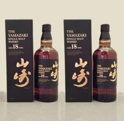 新品未開封品２本セット　サントリー山崎１８年　ギフトボックス入り　マイレージ付き