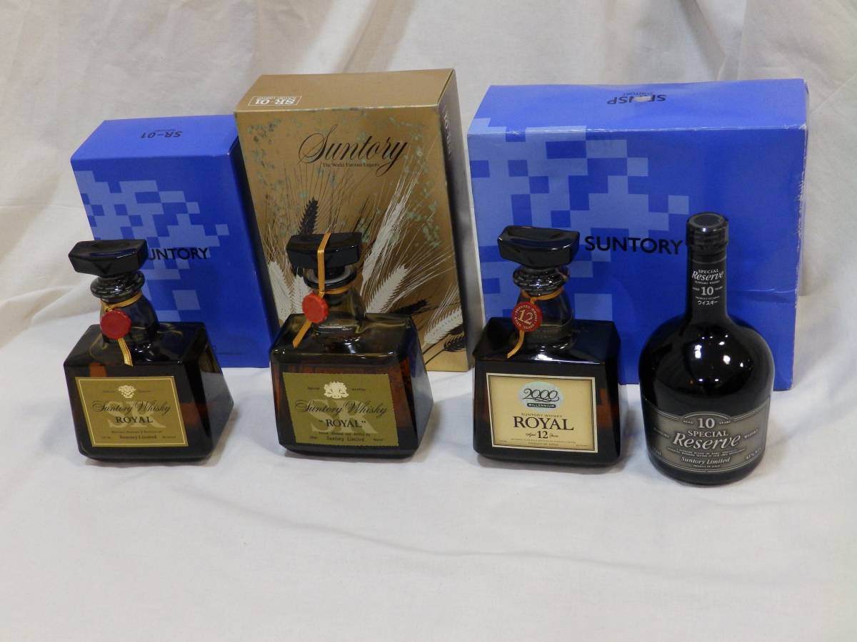 G694 未開栓 SUNTORY ROYAL 古酒 50ml 4本 12年15年