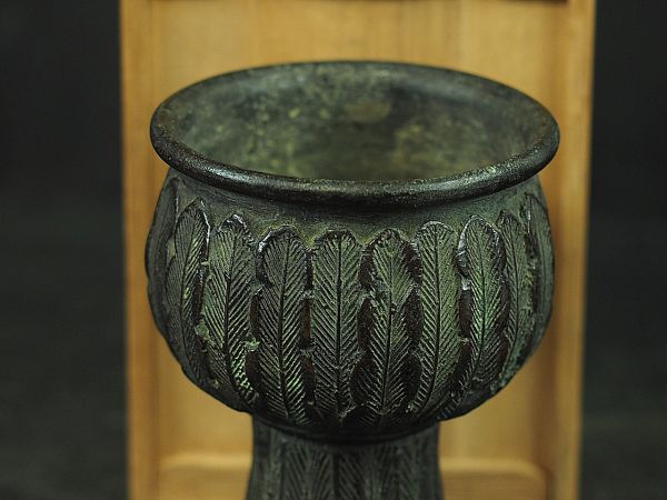 極上 古銅製舟形吊香炉　重さ:975g 極上 古銅製舟形吊香炉 重さ:975g 極上 古銅製舟形吊香炉 重さ:975g