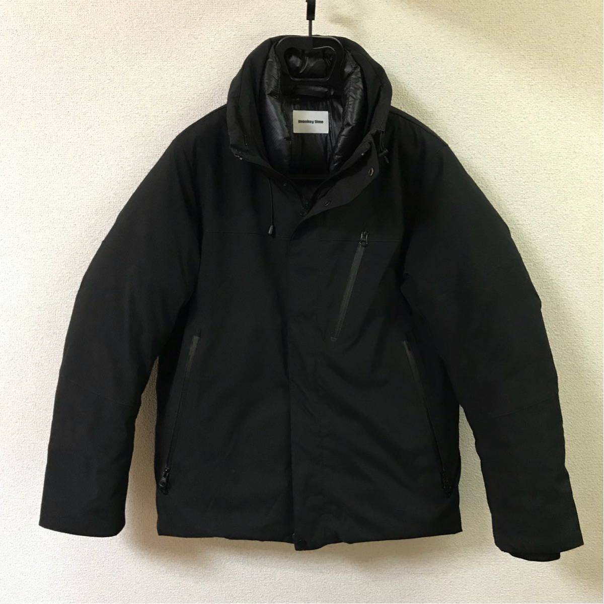 限定セール，お買い得 ユナイテッドアローズ UNITED ARROWS モンキータイム MONKEYTIME ポリエステルタッサー素材 ダウンブルゾン 黒 Ｌ ダウンジャケット(ジャンパー、ブルゾン)｜売買されたオークション情報、yahooの 男性用