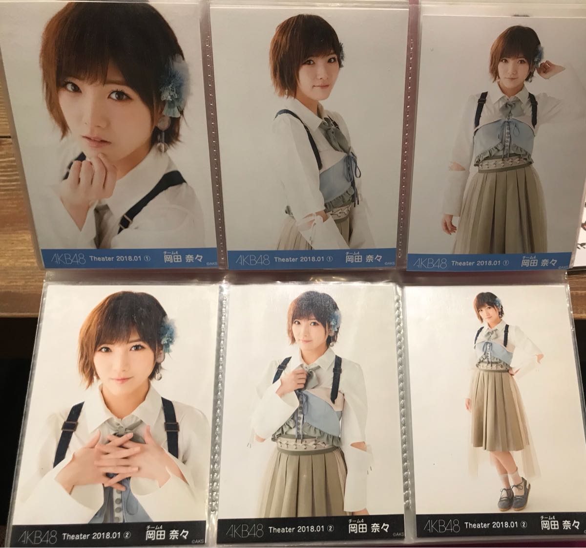 AKB48 岡田奈々 月別生写真 2018 1月 January ①+② 6種コンプ