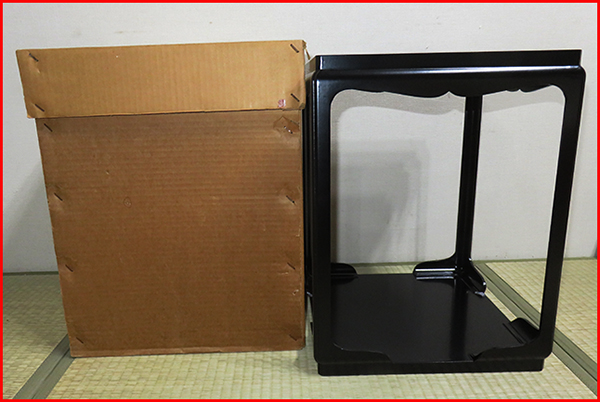 茶道具 棚 【宗旦好写 黒一閑塗 高麗卓 】紙箱 宗旦好写黒一閑塗 高麗