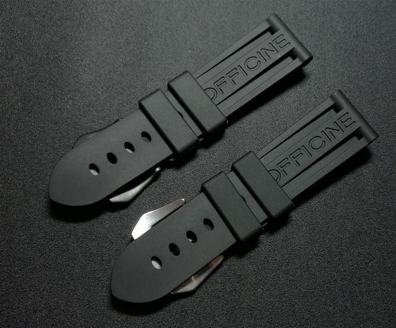 パネライ 純正ベルト 24mm 黒 ≪人気≫パネライ PANERAI ルミノール用