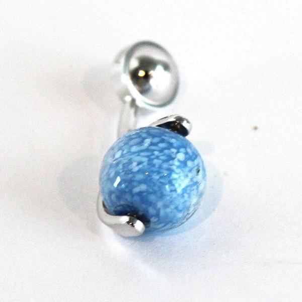 Dunhill ダンヒル カフリンクス メタル　クリア ブルー系 シルバー カフス ボタン ★鑑定済み本物保証★_4