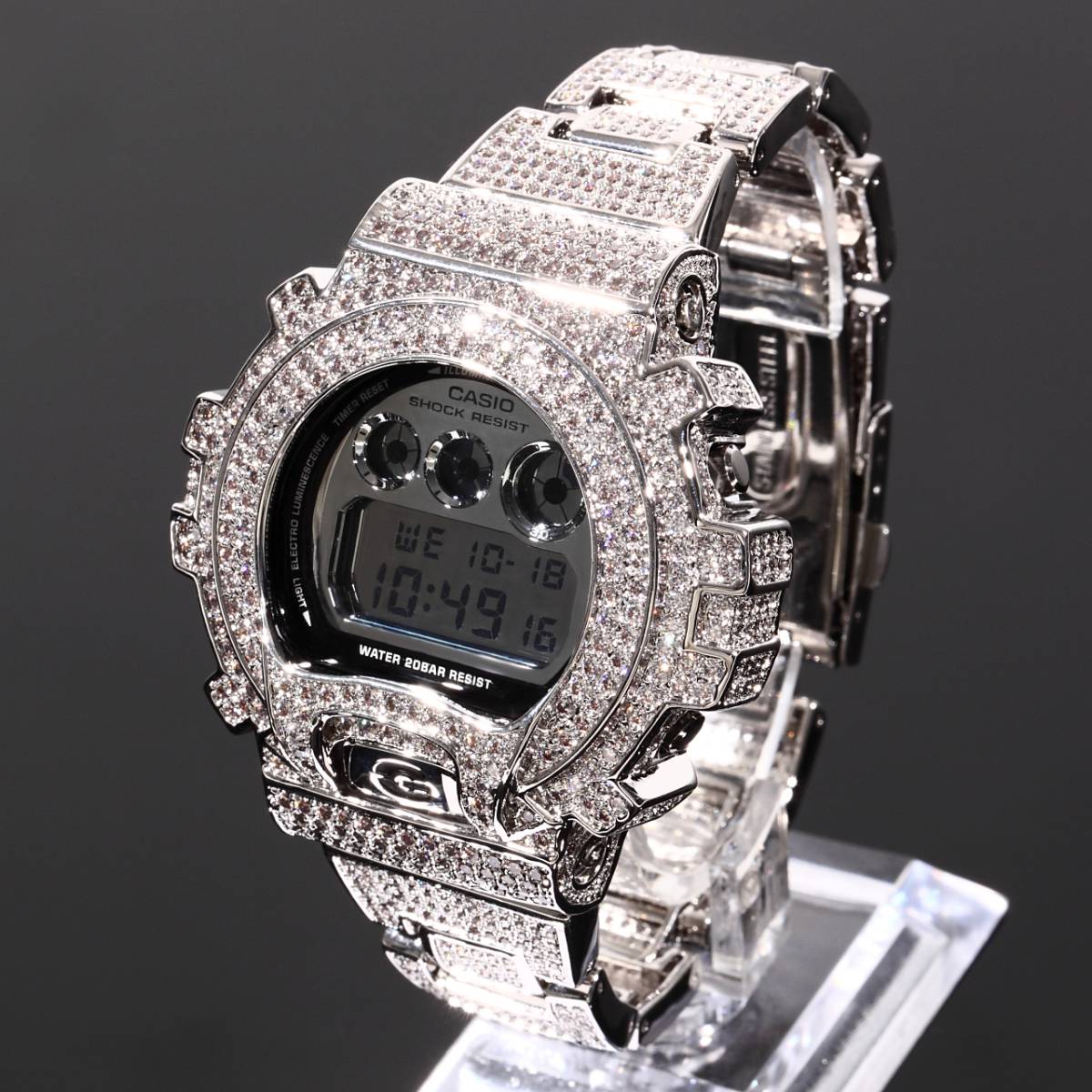 g-shockカスタムCZダイヤ フルカスタム Gショック DW6900mr BIG CASE 2