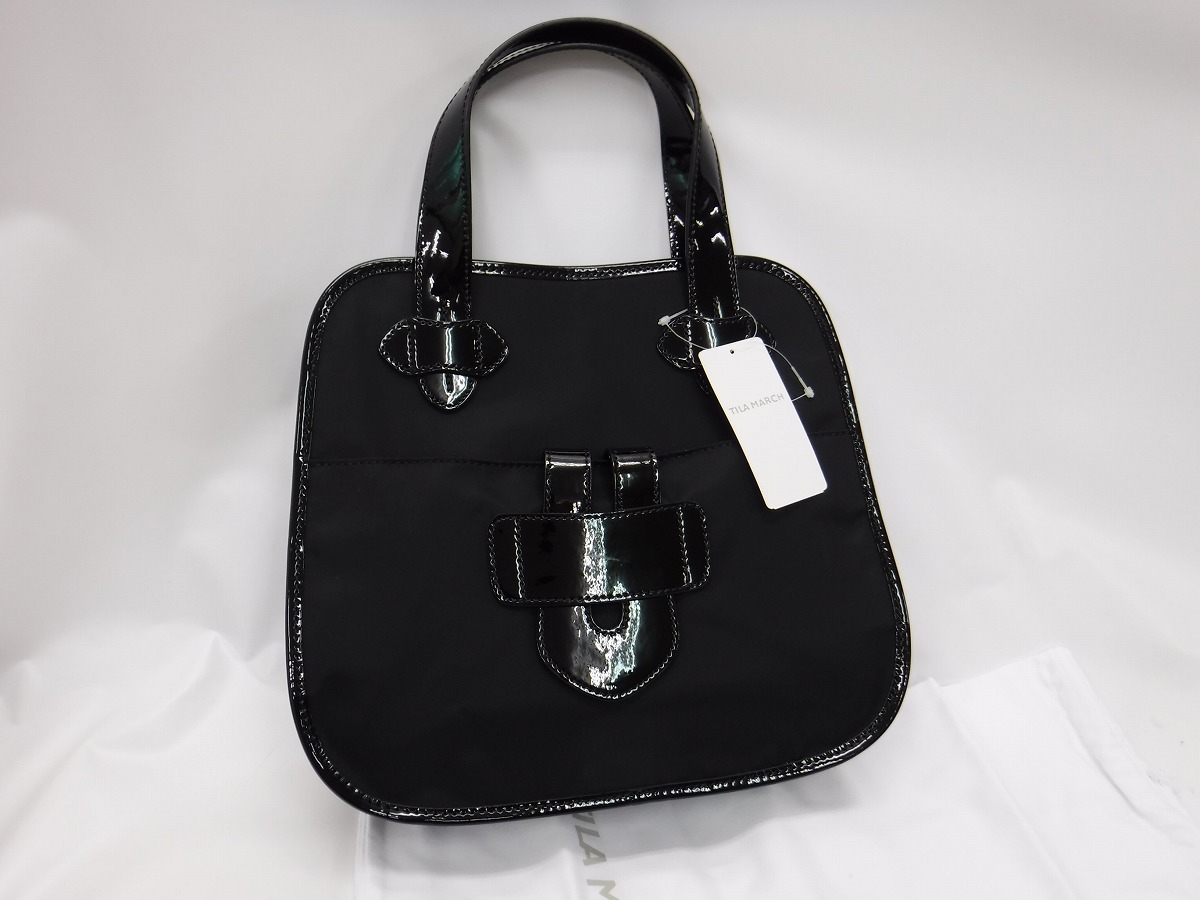 BB50 TILA MARCH ティラマーチ １点限定 新品 黒 牛革使いゼリグトートバッグ￥32400/ドゥーズィエムクラス取扱