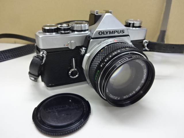 OLYMPUS オリンパス フィルムカメラ OM-1 OM-SYSTEM F.ZUIKO AUTO-S 1:1.8 f=50mm　中古　K