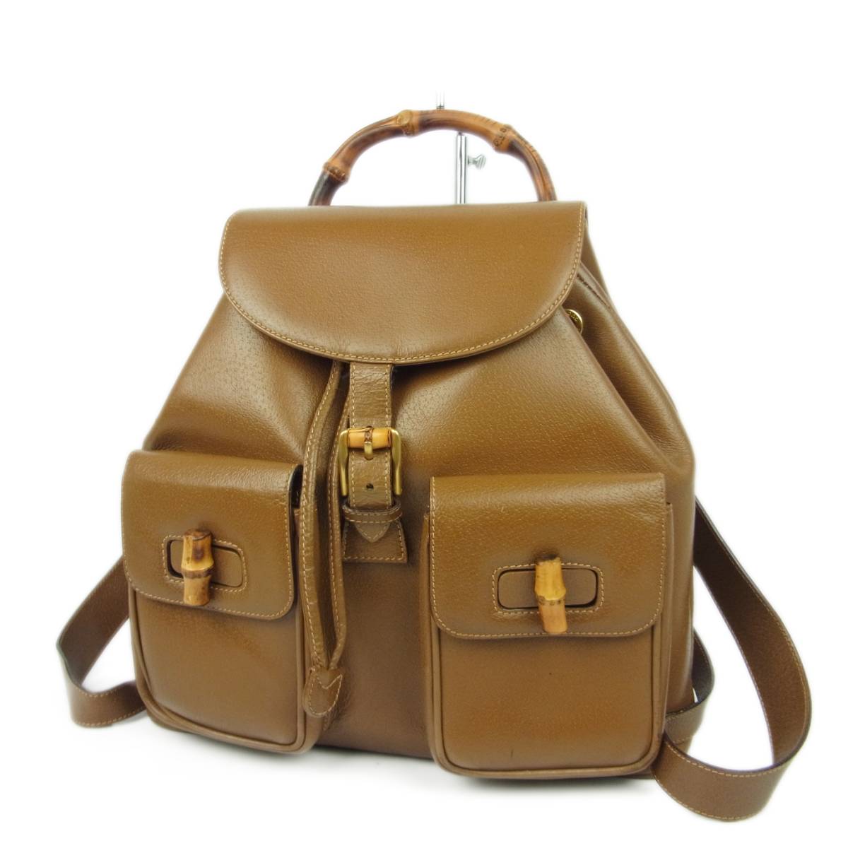 オールド グッチ GUCCI ヴィンテージ バンブー ハンドル レザー 