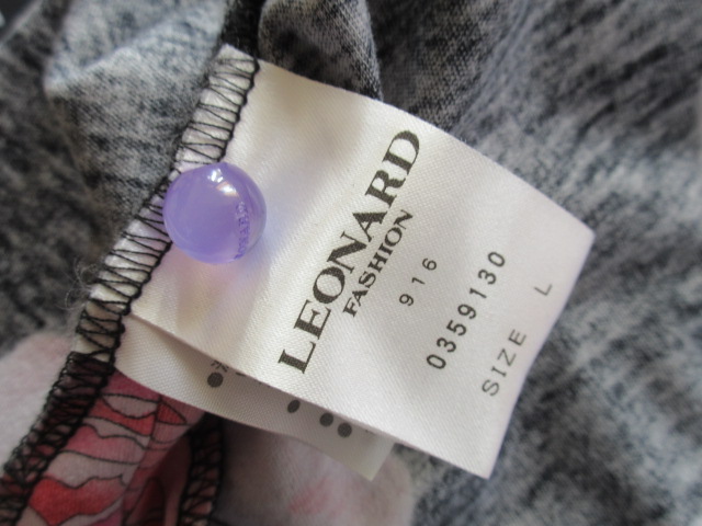LEONARD 即決LEONARD FASHIONレオナール☆フラワー柄カットソー