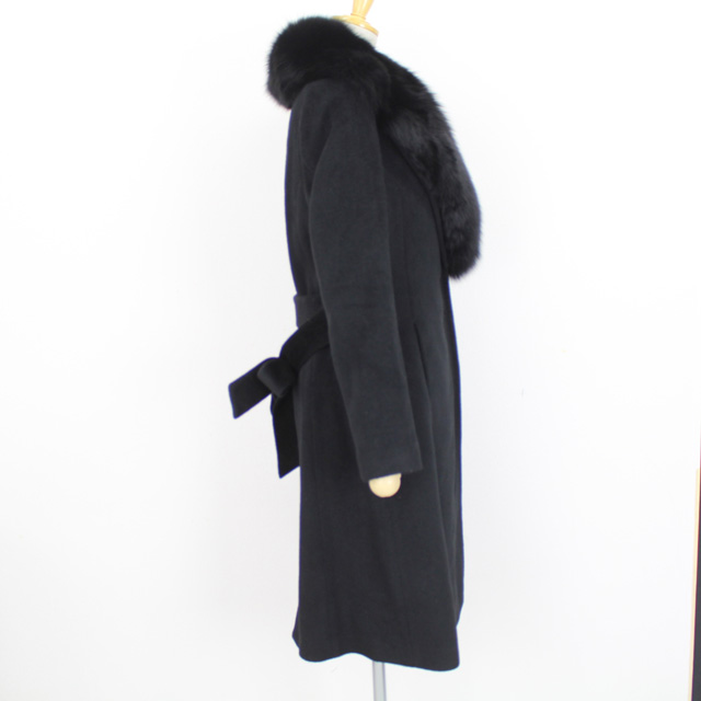 v20 本物 美品 セレブレイト ロングコート サイズ 38 シルバーフォックス ファー付き ブラック ベルト付き レディース コート | トレンチコート 20％OFFクーポン配布中 レディース JyoyuuBoutique（女優ブティック）スマホ即納 store