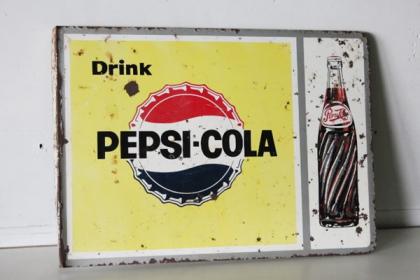 ブリキ看板 ペプシコーラ PEPSI アメリカン 戦後のホーロー看板屋さん 