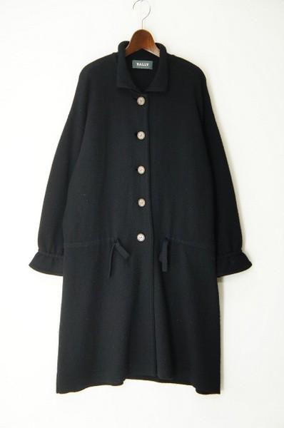 R5798◎バリー/BALLY*レディース*上質★カシミヤ100％ ロング*ニット*カーディガン*コート*ブラック*黒*サイズM