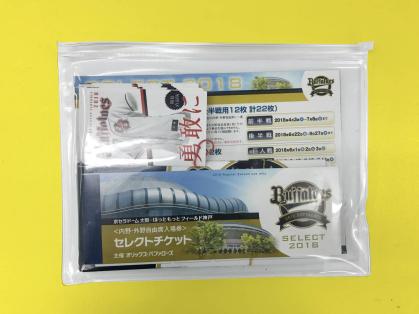 オリックス・バファローズ★セレクトチケット1冊(22枚+特典2枚)★送料込★5冊まで