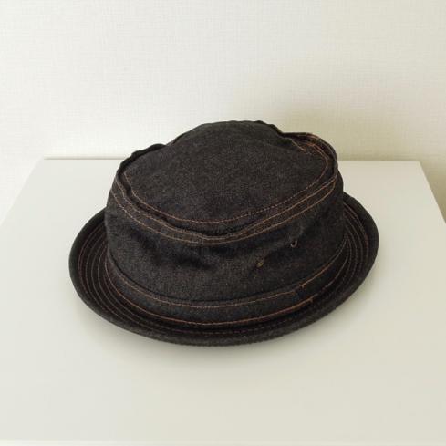 ニューヨークハット デニム ポークパイハット USA製 L(k-003)