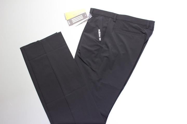即決/送料164円/新品アディダスadidasゴルフ　春夏向き　UVカット・ストレッチパンツ　L(82cm)　黒　(LKB61/9G229 アディダス ゴルフシャツ ☆サイズL☆ GOAL 17-21BREAKNET W&frasl;NVY