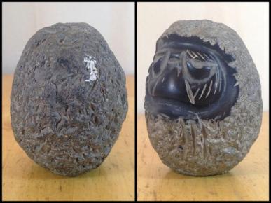 置物 天然 自然 石 卵 型 形 かわいい だるま 彫刻 置物 高さ約6.5cm