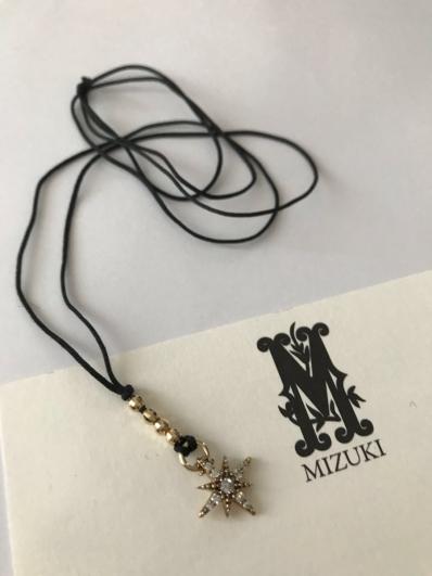 定価約10万円 ミズキ MIZUKI スター Wダイヤ シルクコード ネックレス