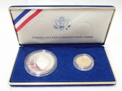 品質保証，限定セール 1987年 5ドル金貨＋1ドル銀貨 貨幣セット UNITED STATES CONSTITUTION COINS(北アメリカ)｜売買されたオークション情報、yahooの商品情報をアーカイブ公開 - オークファン 北アメリカ