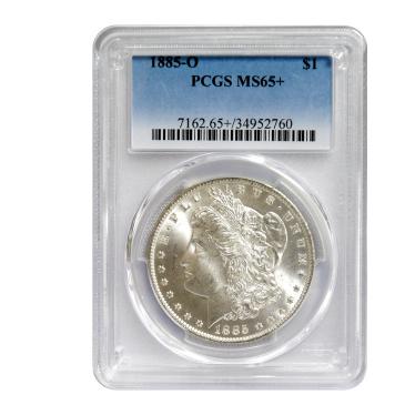 1885年 米国 アメリカ ニューオーリンズ モルガンダラー 1ドル銀貨 NGC鑑定 MS65+（プラス） 未使用 MS66に近い!!!