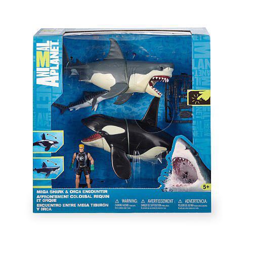 アニマルプラネット プレイセット great white shark and killer whale