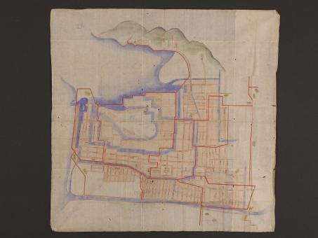 模写】【伝来】f3347 古地図 彦根城下惣絵図 彦根城史料 マクリ 【公式