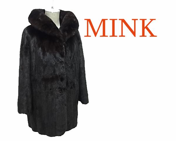 ◇高級本毛皮◇ミンク MINK◇ミンク毛皮コート ダークブラウン 