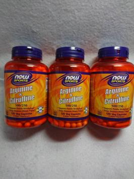 即決 now社 Arginine & Citrulline 500/250 アルギニン500mg シトルリン250mg 120粒 x 3個