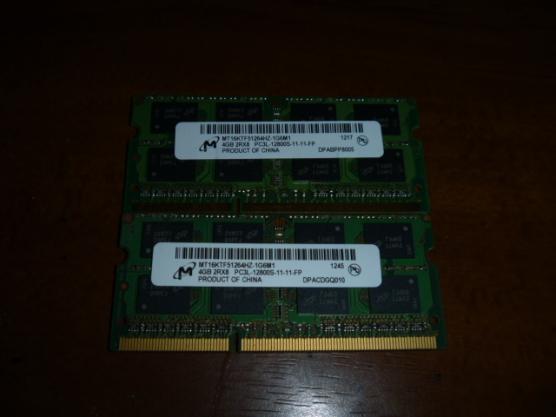 3★DDR3メモリ Micron 2Rx8 PC3L-12800S 4GB×2枚 計8GB 動作確認済み