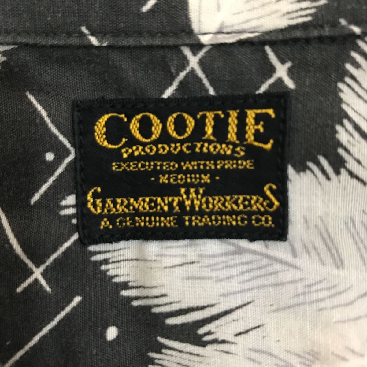 美品 クーティー フェザー 柄 アロハ シャツ M COOTIE / KJ 降谷建志 