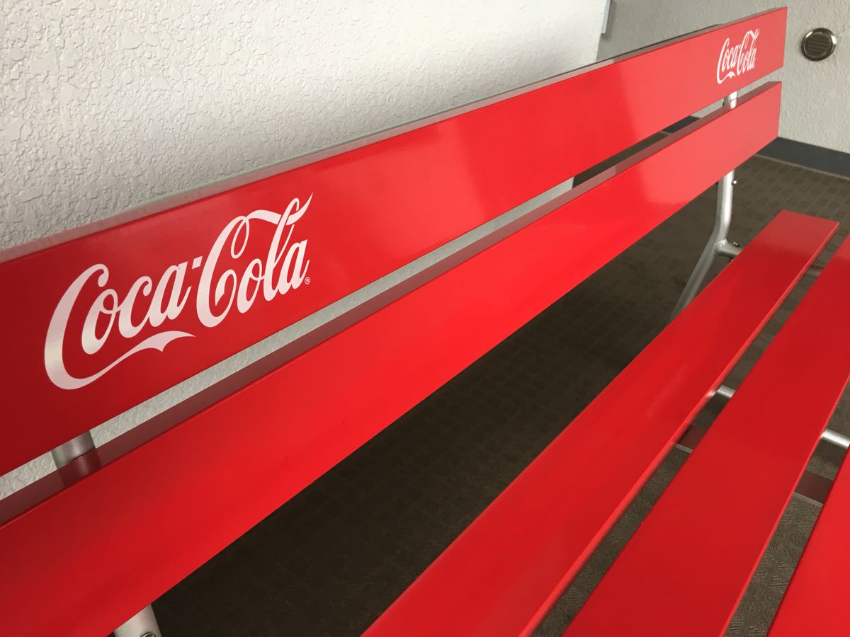 アルミベンチ コカ・コーラ コカコーラ ベンチ アルミ製 長椅子 アルミ 