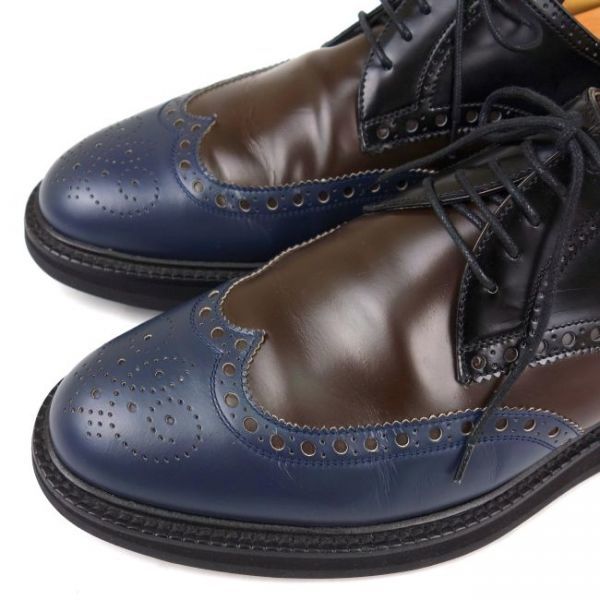 美品 エルメス HERMES メンズ ウイングチップ レザーシューズ 41.5