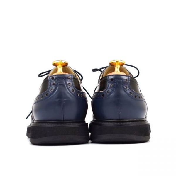 美品 エルメス HERMES メンズ ウイングチップ レザーシューズ 41.5
