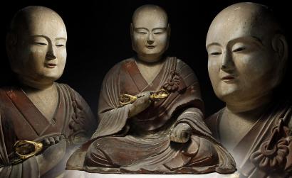 【侍】江戸時代 木造彩色 玉眼 空海 弘法大師像 仏教美術