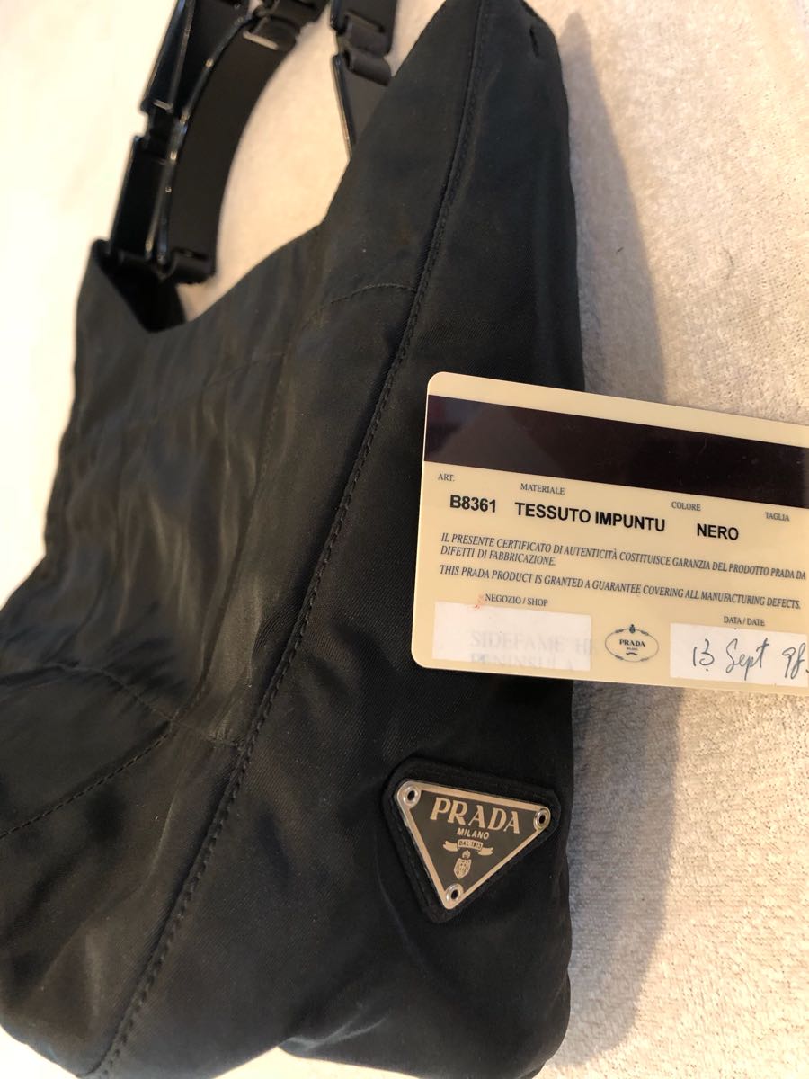 USED ☆ PRADA ☆ プラダ トートバッグ ナイロン 革巻プラチェーン