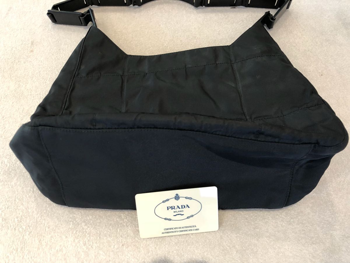 USED ☆ PRADA ☆ プラダ トートバッグ ナイロン 革巻プラチェーン